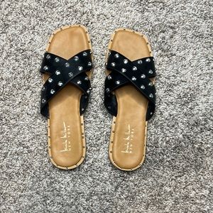 Nicole Miller Black Slides